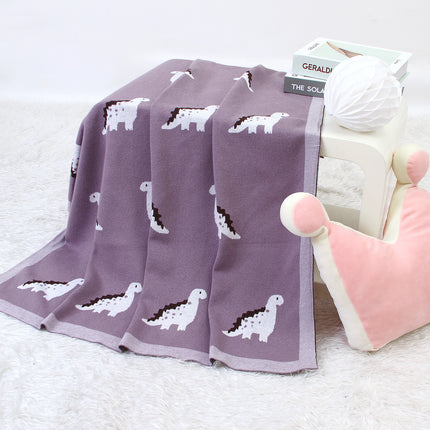 Baby Blanket Cartoon Little Dinosaur Knitted Baby Blanket Quilt - Wnkrs