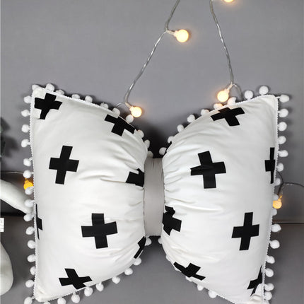 Black And White Striped Bow Waist Pillow Pillow Cute Cushion Lunch Break Pillow - Wnkrs