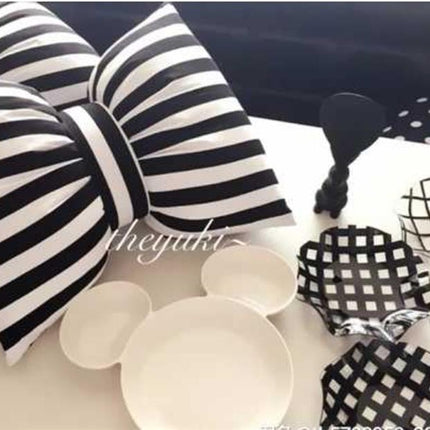 Black And White Striped Bow Waist Pillow Pillow Cute Cushion Lunch Break Pillow - Wnkrs