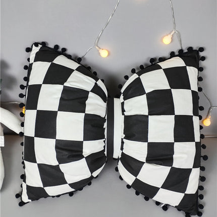 Black And White Striped Bow Waist Pillow Pillow Cute Cushion Lunch Break Pillow - Wnkrs