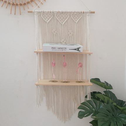 Tapestry Two-Layer Shelf Hand-Woven Nordic Bohemian Diy Wall Shelf Cotton Tapestry Finished Product - Wnkrs