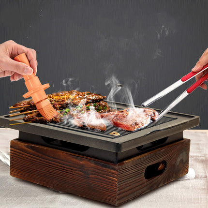 Wooden Seat Korean Style Grill Pan Grill Household Smokeless - Wnkrs