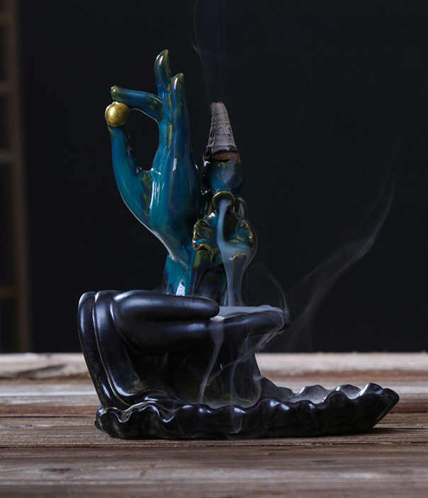 Bergamot Lotus Backflow Incense Burner Lotus Incense Stick Backflow Smoke Dual-Use Incense Burner Home Decoration - Wnkrs