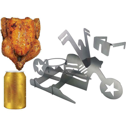 Chicken Stand Beer Funny American Motorcycle BBQ Steel Rack Tools Funny Roast Chicken Rack Grilling Roast Rack - Wnkrs