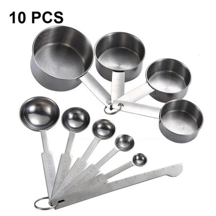 Stainless Steel Measuring Cup And Spoon Set, Luxurious Stackable Measuring Spoons, Household Tools, Kitchen Accessories - Wnkrs