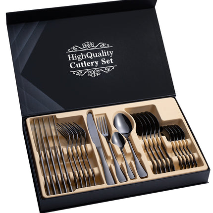 Stainless Steel Cutlery Set 24-Piece Gift Cutlery Steak Cutlery Gift Box - Wnkrs