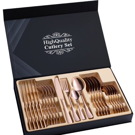 Stainless Steel Cutlery Set 24-Piece Gift Cutlery Steak Cutlery Gift Box - Wnkrs