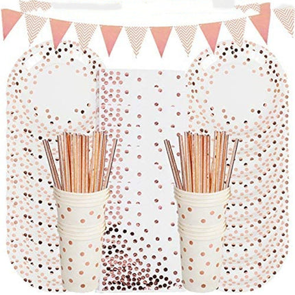 Hot selling Hot Stamping Polka Dot Disposable Tableware Birthday Party Holiday Wedding Party Layout Supplies Combo Package - Wnkrs