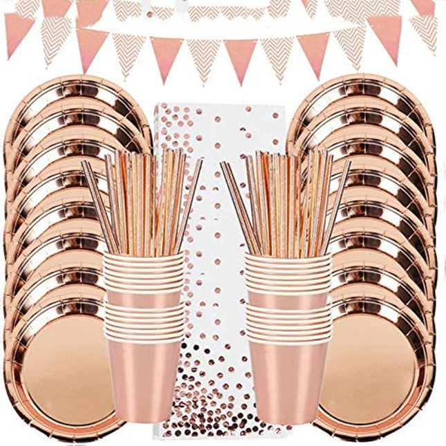 Hot selling Hot Stamping Polka Dot Disposable Tableware Birthday Party Holiday Wedding Party Layout Supplies Combo Package - Wnkrs