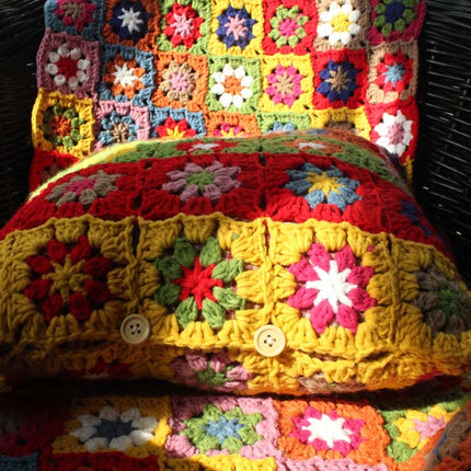 Hand crochet flower crochet bedside pillow - Wnkrs