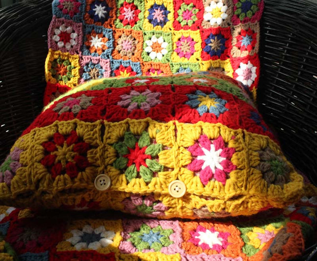 Hand crochet flower crochet bedside pillow - Wnkrs