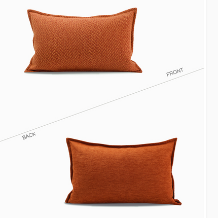 Japanese-style Double-sided Orange-red Cotton And Linen Pillowcase Nordic Pillow Sofa Pillow Model Room - Wnkrs