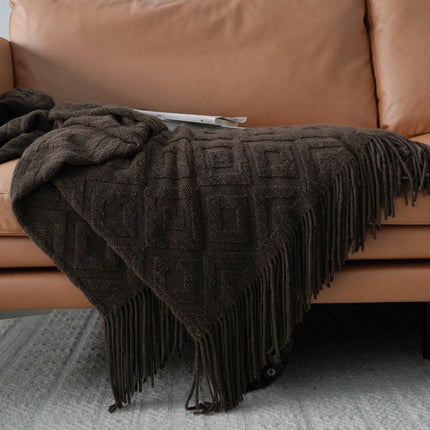 Jacquard Knitted Bed Tail Towel Autumn Winter Blanket - Wnkrs