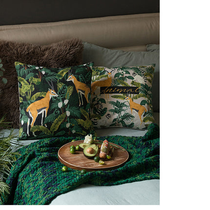 Madagascar, Jungle Animal Cushion Cover in Lush Green - Wnkrs