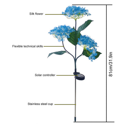 Hydrangea Rose Solar LED Garden Lights