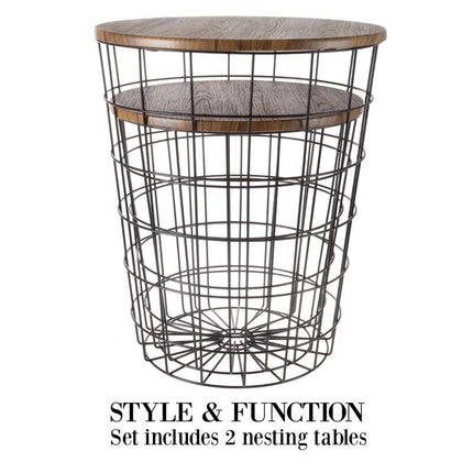 Modern Nesting End Tables with Storage - Wnkrs