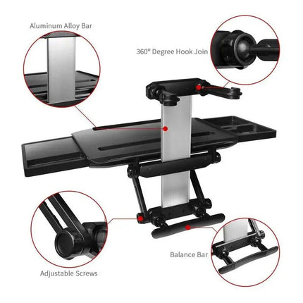 Expandable Car Steering Wheel Desk with Laptop Stand and Dual Drawers - Wnkrs