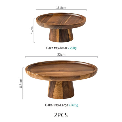 Présentoir à gâteaux et desserts créatif en bois d'acacia