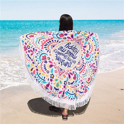 Printed Tassel Round Beach Towels And Yoga Mat - Wnkrs