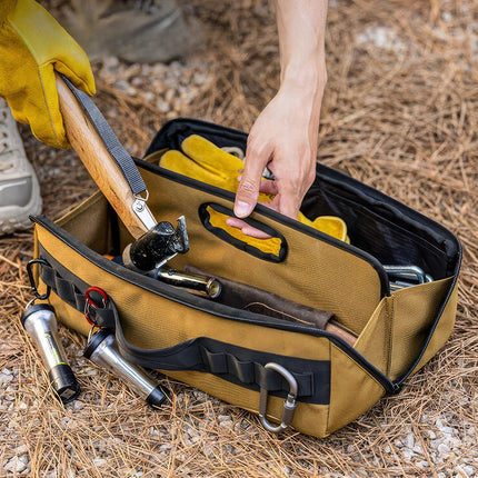 Bolsa de almacenamiento multifuncional para acampar inspirada en la naturaleza