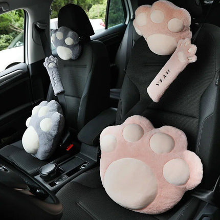 Soft Velvet Cat Paw Seat Belt Cover - Wnkrs