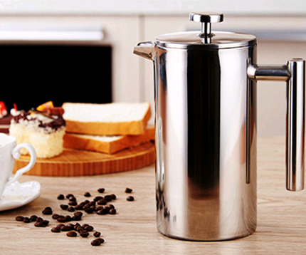 Double Stainless Steel Coffee Pot French Coffee Press Pot Insulation Pot Tea Maker Pressure Pot - Wnkrs