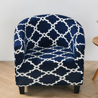 Rattan pattern navy blue