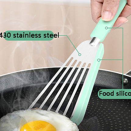 Nonstick Fish Spatula, Thin Slotted Spatulas Turner Silicone Fish Spatulas For Nonstick Cookware, High Heat Resistant BPA Free Cooking Utensils, Ideal For Fish, Eggs, Pancakes - Wnkrs