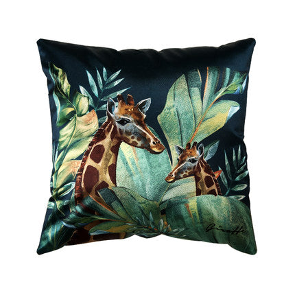 Modern rainforest bird green leaf print cushion cover - Wnkrs