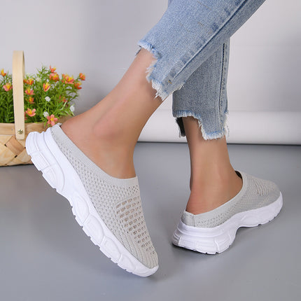 Chaussons à plateforme en maille à enfiler pour femmes