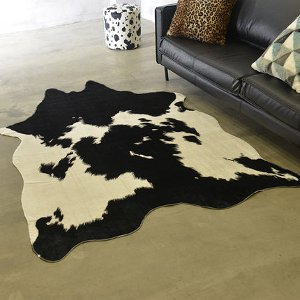Shaped Whole Big Black Cow Carpet With Imitation Animal Pattern - Wnkrs