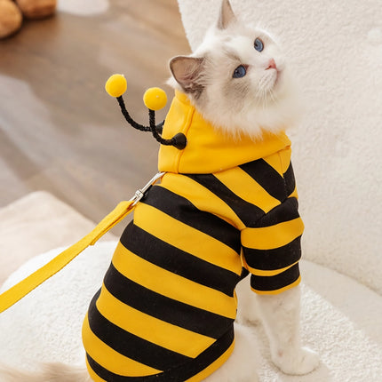 Sweat à capuche inspiré des abeilles pour chats et petits chiens - Élégant et confortable