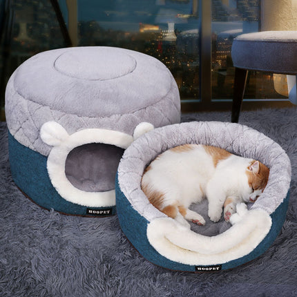 Lit et maison en peluche convertible et confortable pour chats et petits chiens