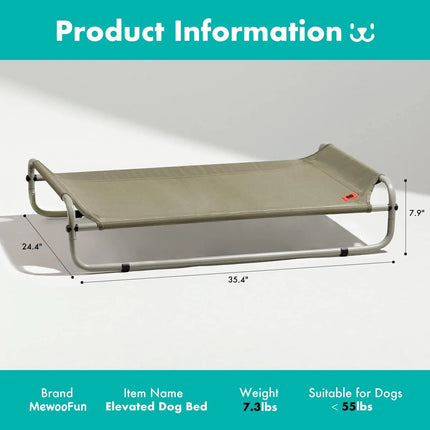 Elevated Dog Bed with Sturdy Double Rod - Wnkrs