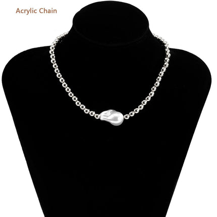 Women's Baroque Pearl Chain Necklace - Wnkrs