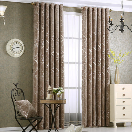 Solid Color Simple Modern Light Luxury Living Room Chenille Blackout Curtains - Wnkrs