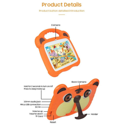 7-inch Android 10 Kids Tablet with Tiger Pattern Case and 16GB Storage - Wnkrs