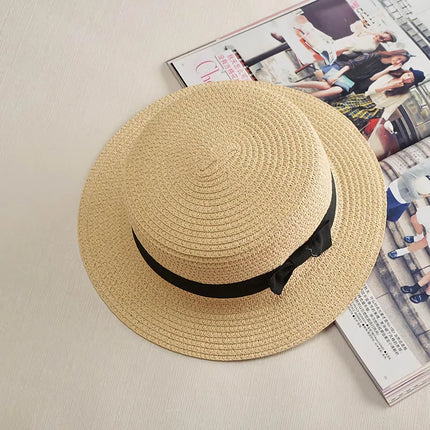 Classic Panama Hat with Bowknot