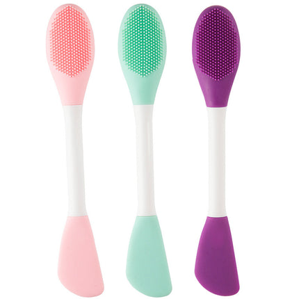 Cepillo de silicona suave de doble punta para mascarillas faciales