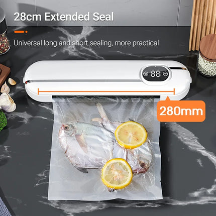 Compact Kitchen Vacuum Sealer with 10 Storage Bags