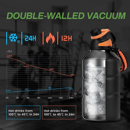 Bouteille thermos en acier inoxydable de grande capacité de 1,9 L