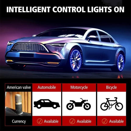 Solar-Powered LED Car Wheel Lights - Wnkrs