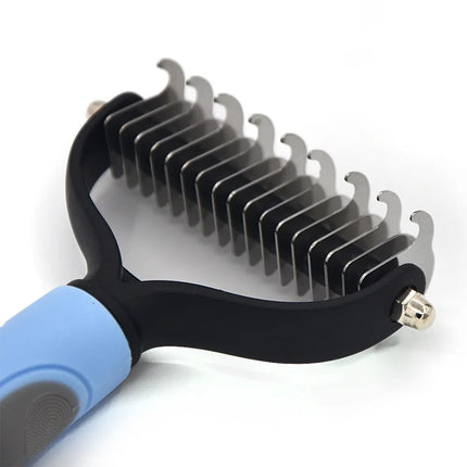 Premium Pet Deshedding Tool – Stainless Steel Dog & Cat Grooming Brush