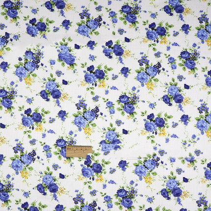 Plant Flowers Small Clear Floral Cotton Fabric - Wnkrs