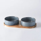 Light Gray Double Bowl Set