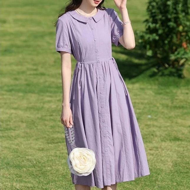 French Tea Break Short-sleeve Dress