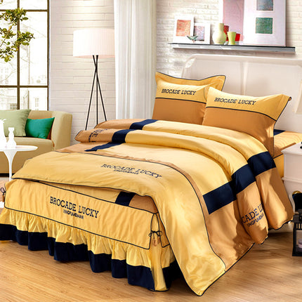 Solid color cotton bed skirt set of four - Wnkrs