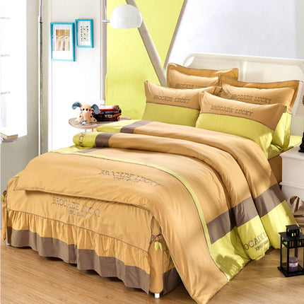 Solid color cotton bed skirt set of four - Wnkrs