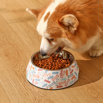 Cuenco de agua y comida para mascotas de acero inoxidable antivuelco