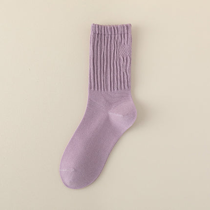 Chaussettes mi-hautes en coton pour femmes pour le printemps et l'automne